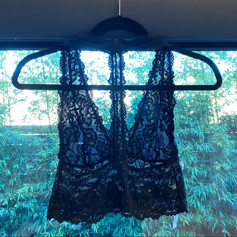 Free People | Black lace heartbreaker bralette